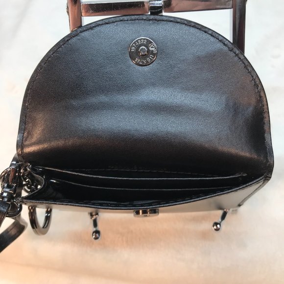 NWT Lodis RFID Leather Fold Over Snap Cardholder with Keyring - Picture 6 of 7